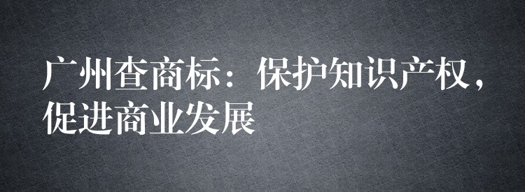 广州查商标：保护知识产权，促进商业发展