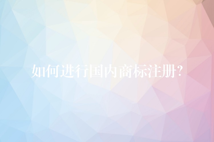 如何进行国内商标注册？