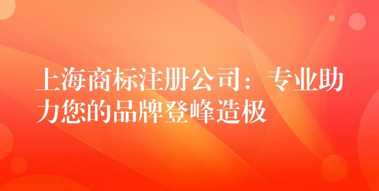 上海商标注册公司：专业助力您的品牌登峰造极